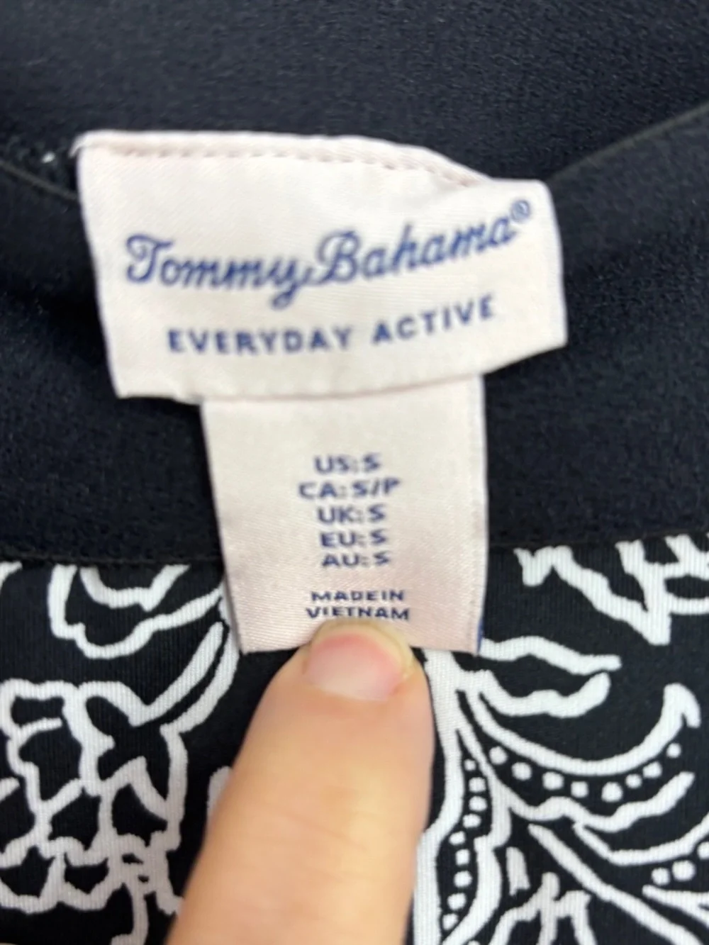 Tommy Bahama Womens Small Everyday Active Skort Black White Floral A-Line Short